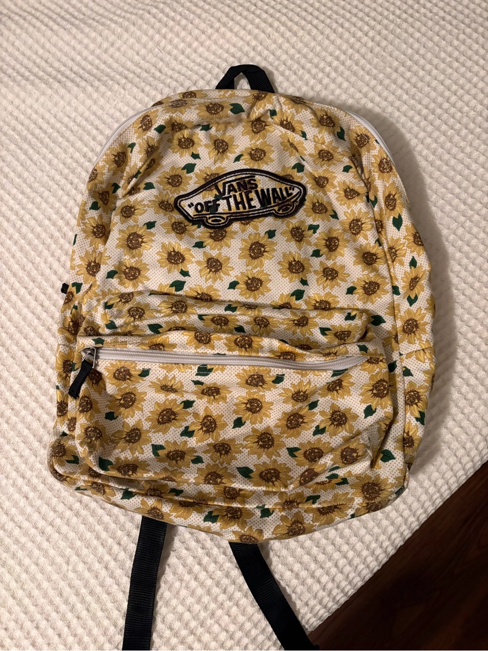 Vans Kids Sunflower Print Backpack - White & Yellow